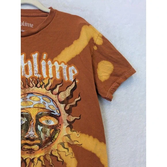 Men's Size S Sublime Sun Logo Graphic Tie Dye T-Shirt Rust Orange Band Tee - Picture 5 of 7